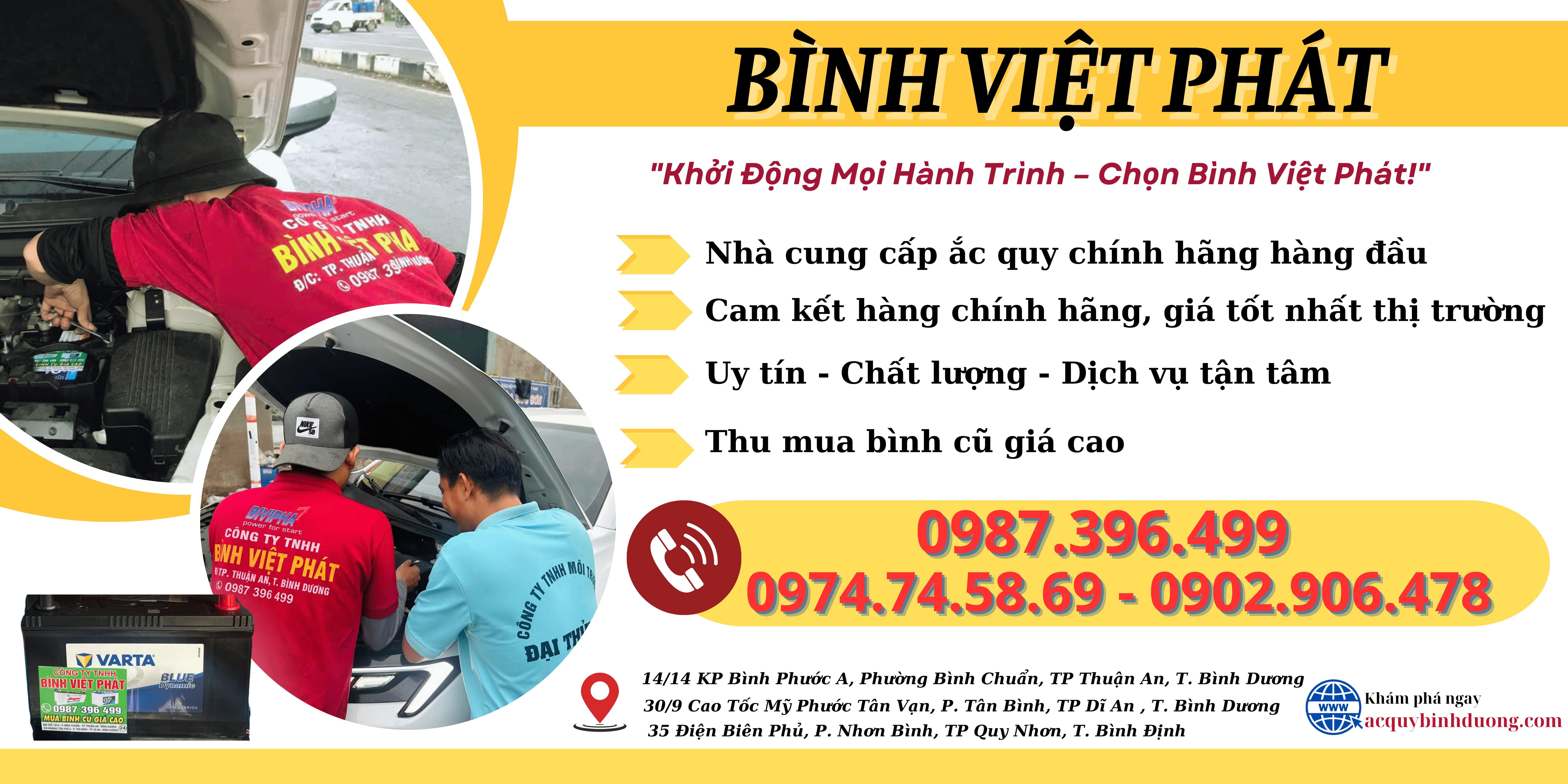 Ắc quy ô tô, xe đầu kéo Thủ Dầu Một | Bình Việt Phát