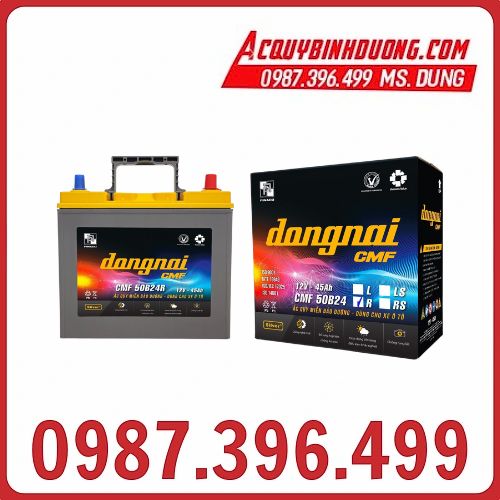 Ắc Quy Đồng Nai CMF 50B24R (12V-45ah) cọc nhỏ 