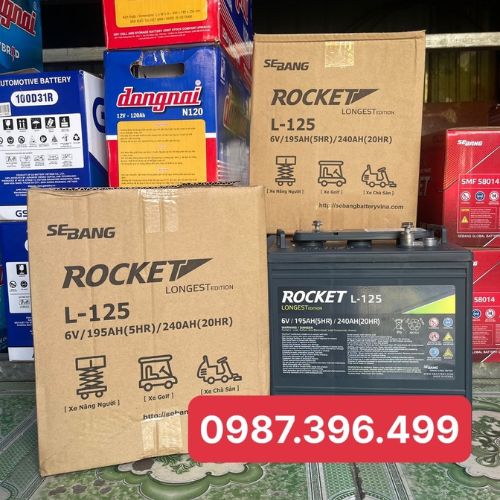 Mua Bình Ắc Quy Rocket L-125 (6V-240ah) Tại Bình Định