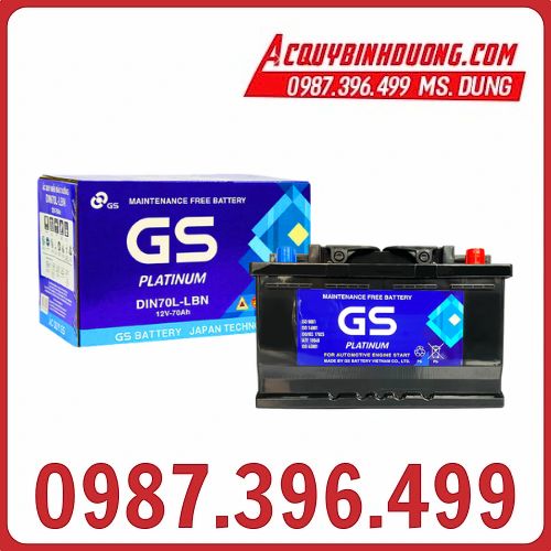 Ắc Quy GS DIN70L-LBN MF (12V-70Ah) 