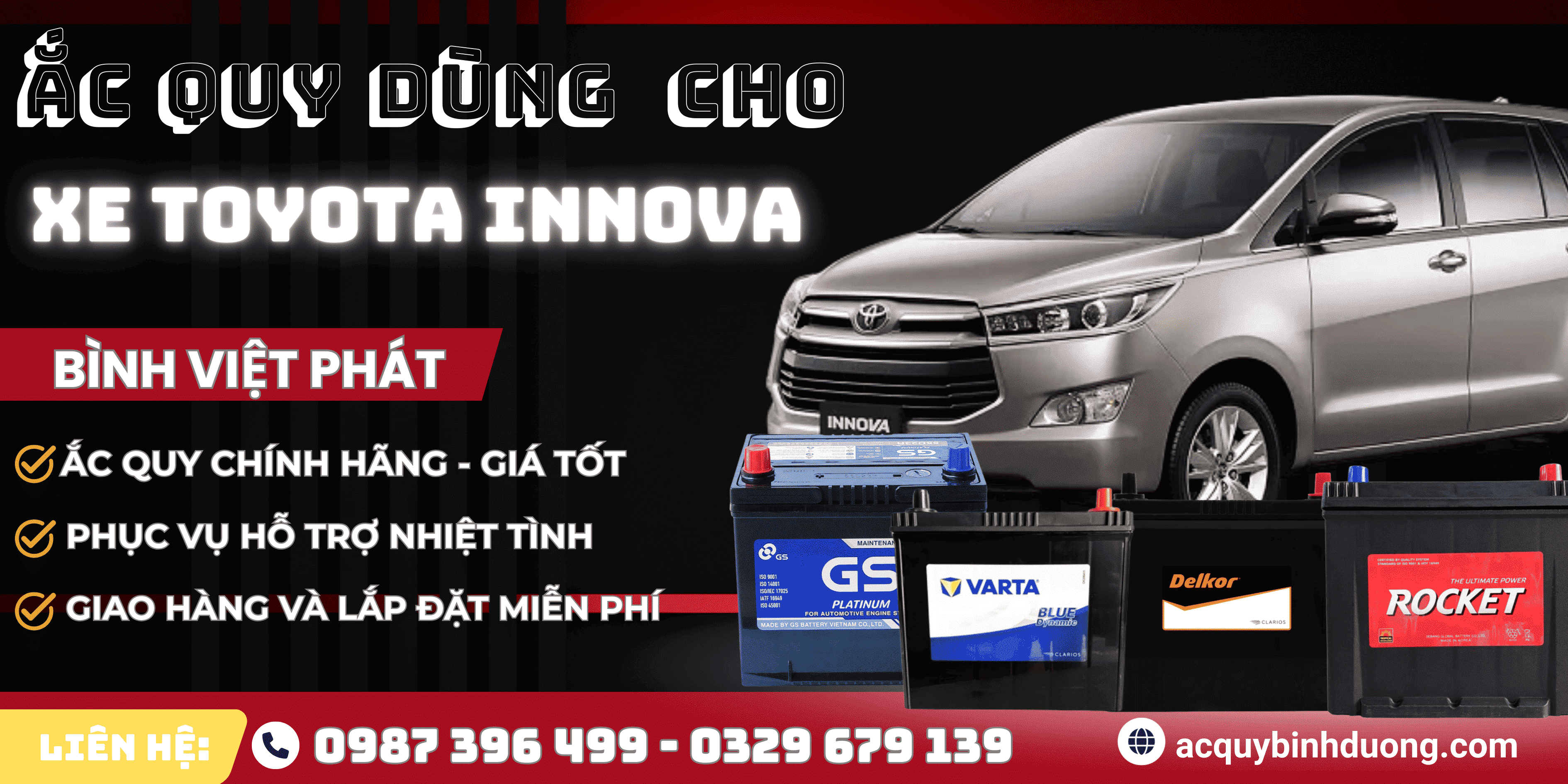 Ắc Quy Dùng Cho Xe Toyota Innova