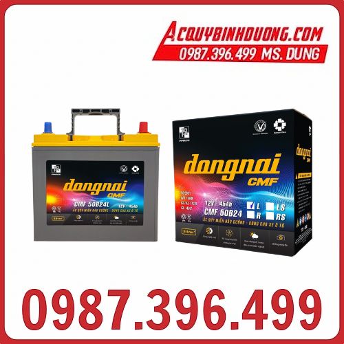 Ắc Quy Đồng Nai CMF 50B24L (12V-45ah) cọc nhỏ 