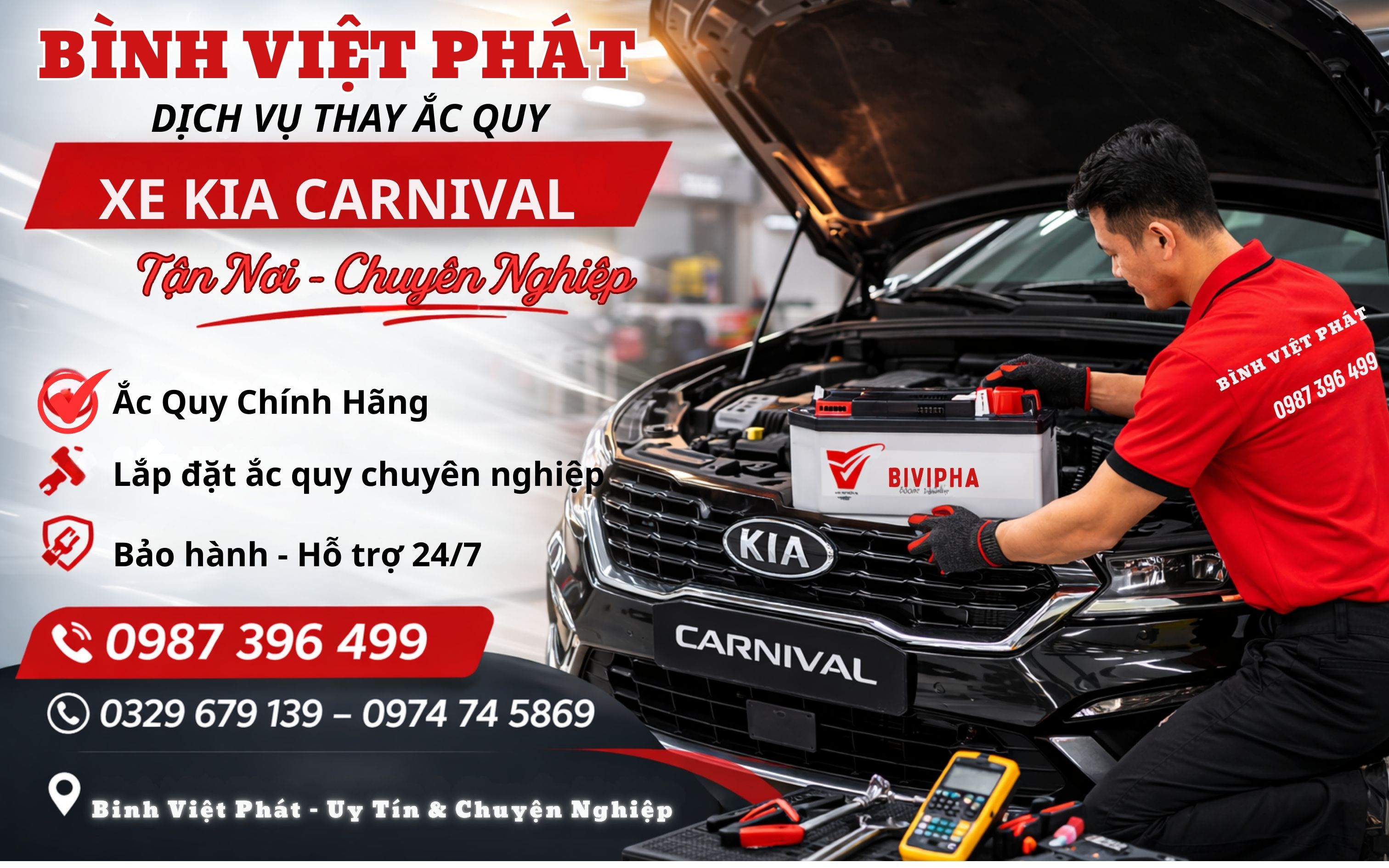 Thay Bình Ắc Quy Xe Kia Carnival Chính Hãng Tại TP. Hồ Chí Minh