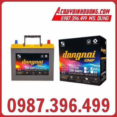 Ắc Quy Đồng Nai CMF 50B24LS (12V-45ah) cọc lớn 