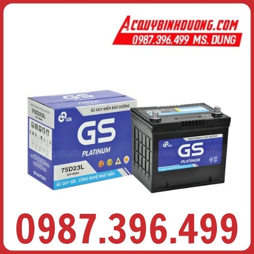 Ắc Quy GS 75D23L MF (12V-65ah) 